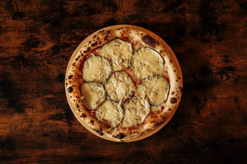 Roasted vegetable pizza veggie option