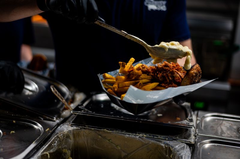 Loaded fries with cheese and toppings side dish