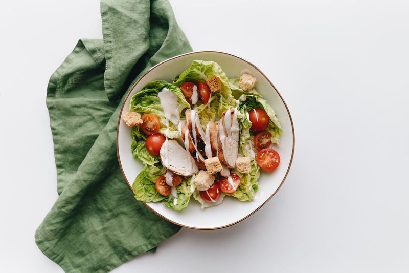 Caesar salad side with croutons